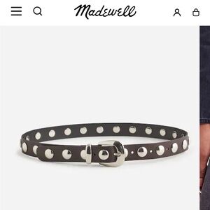 Madewell Brown Belt with Silver Studs